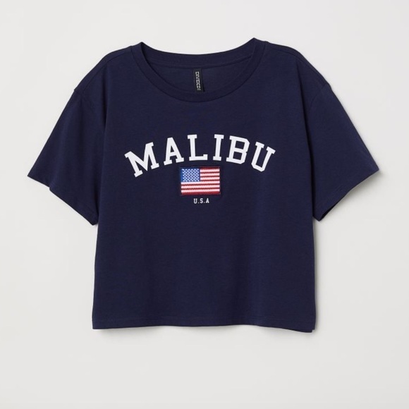 ❤️ 🆕 ROMWE Cropped Malibu tshirt size large - Picture 3 of 5